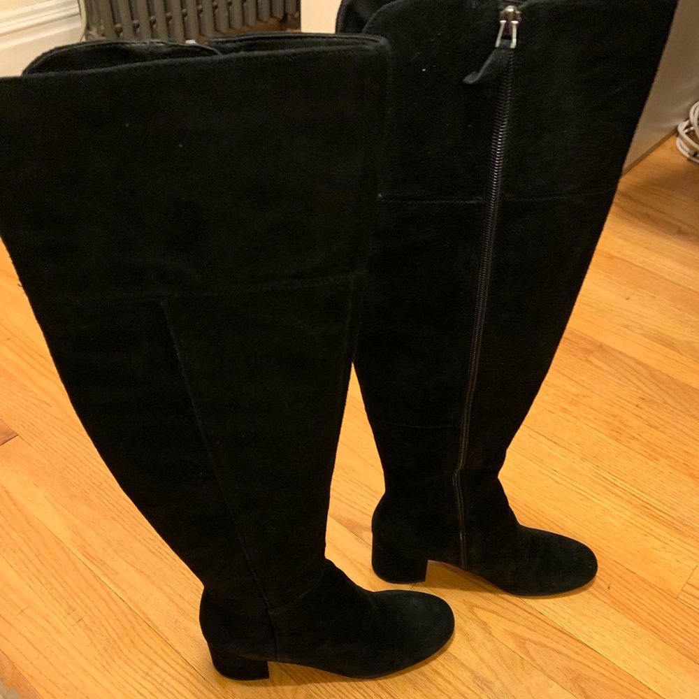 Franco Sarto Over the Knee Black Suede Boots